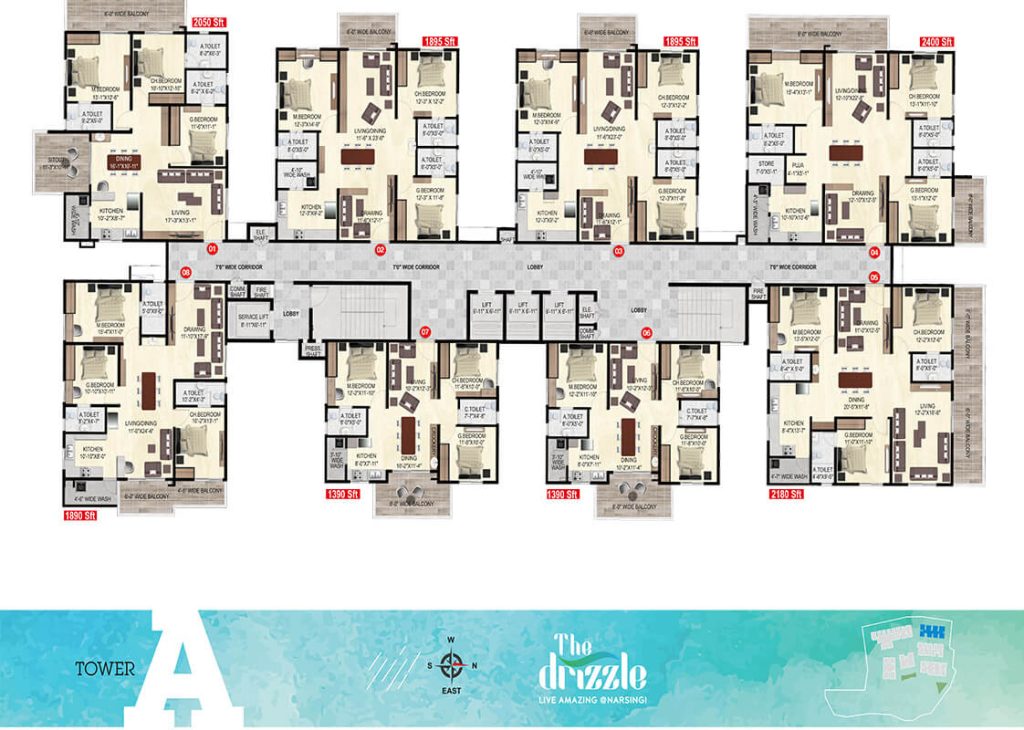 The Drizzle floor plan for The Drizzle floorplan 2: tower-a-drizzle.jpg