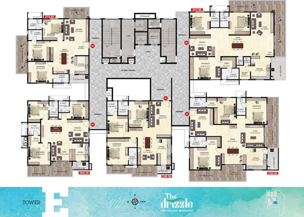 The Drizzle floor plan for The Drizzle floorplan 6: tower-e-drizzle.jpg